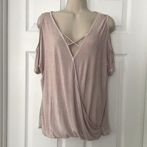 Pink Rose Cold Shoulder Top